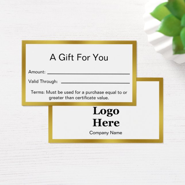 Certificado de oferta de negócios Dourado e branco (Mesa)