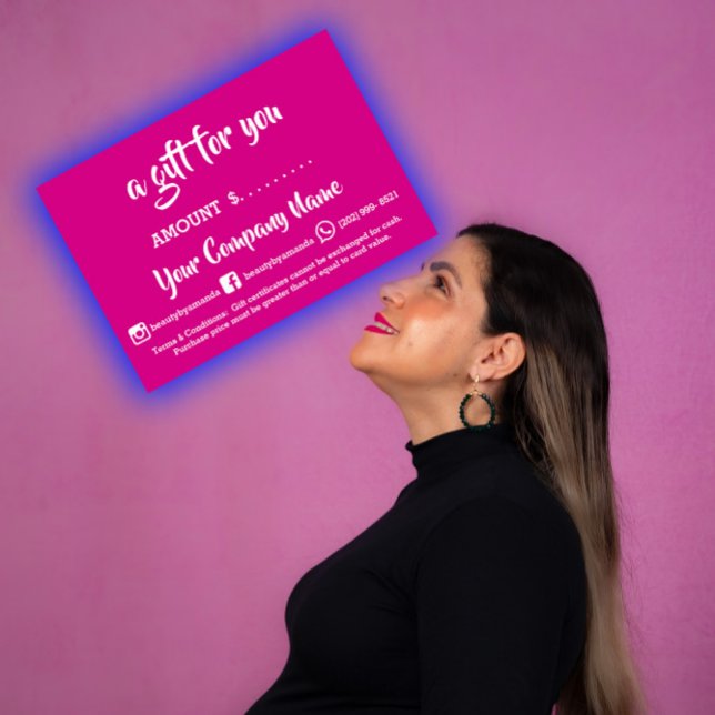 Certificado de Oferta de Negócios Online Compro Pi (Business Gift Certificate Online Shop Pink Berry)