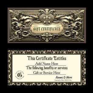 Certificado de Oferta de Royalty Dourada