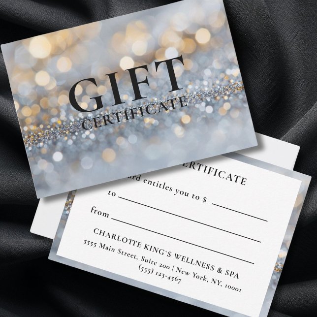 CERTIFICADO DE OFERTA EMPRESARIAL | GLITTER | (SALON BUSINESS GIFT CERTIFICATE | GLITTER |)
