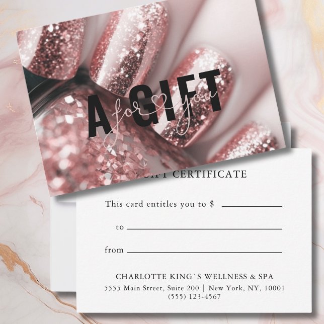 CERTIFICADO DE OFERTA EMPRESARIAL | Unhas de brilh (BUSINESS GIFT CERTIFICATE | Glitter Nails)