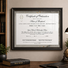 Certificado de Ordenação de Ancião Mármore e Ouro