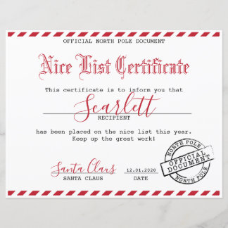 Certificado de papais noeis - Pacote para Crianças