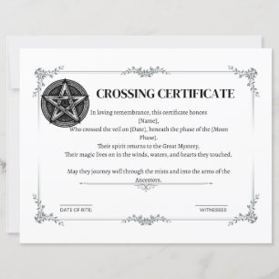 Certificado de passagem do véu