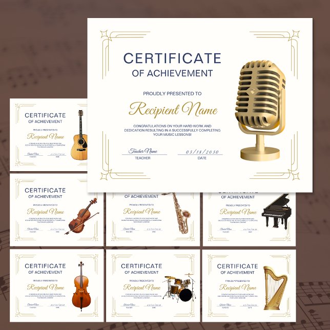 Certificado de Premiação do Curso de Voz Cantada C (ClassyFrame Singing Voice Course Award Certificate)