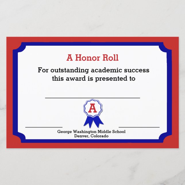 Certificado de Prêmio acadêmico (Frente)