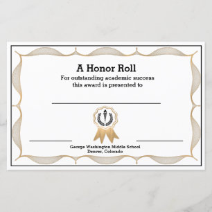 Certificado de Prêmio Acadêmico Decorativo
