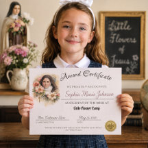 Certificado de Prêmio Católico St. Therese