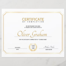 Certificado de Prêmio de conclusão