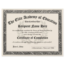 Certificado de Prêmio de Diploma de Conclusão de G