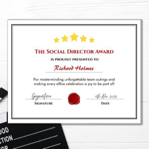 Certificado de Prêmio de Funcionário Divertido - D
