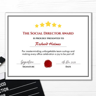 Certificado de Prêmio de Funcionário Divertido - D