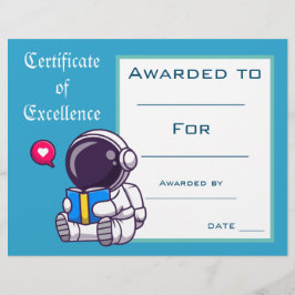 Certificado de Prêmio de Leitura em Cubo Fornecime