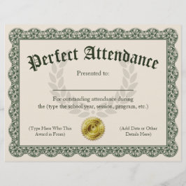 Certificado de presença perfeita personalizável 8,