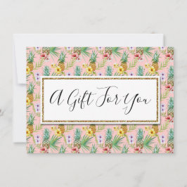 Certificado de Presente: Abacaxi e Flores de Hibis