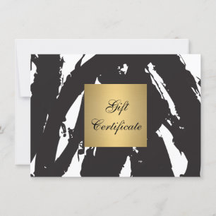 Certificado de Presente abstrato Black Brushstroke