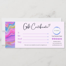 Certificado de Presente Amarelo Azul-Cor-de-Rosa U