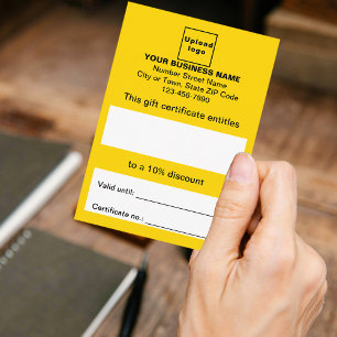 Certificado de Presente Amarelo Comercial