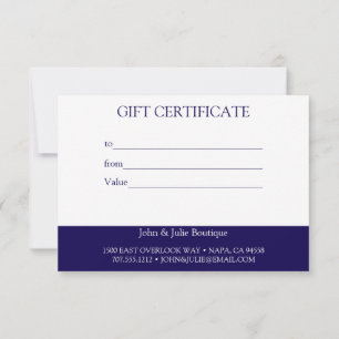 Certificado de Presente Azul de Marinho Blush Chic