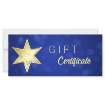 Certificado de Presente Azul de ouro de Natal - Es