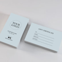 Certificado de Presente Azul Empoeirado Moderno pa