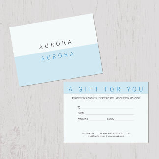 Certificado de Presente Azul Mínimo de Dois Tom