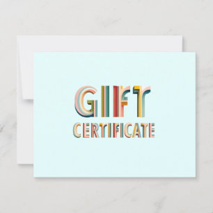 Certificado de Presente Azul Vintage Retro