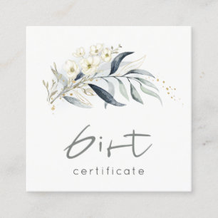Certificado de Presente Botânico Dourado Azul