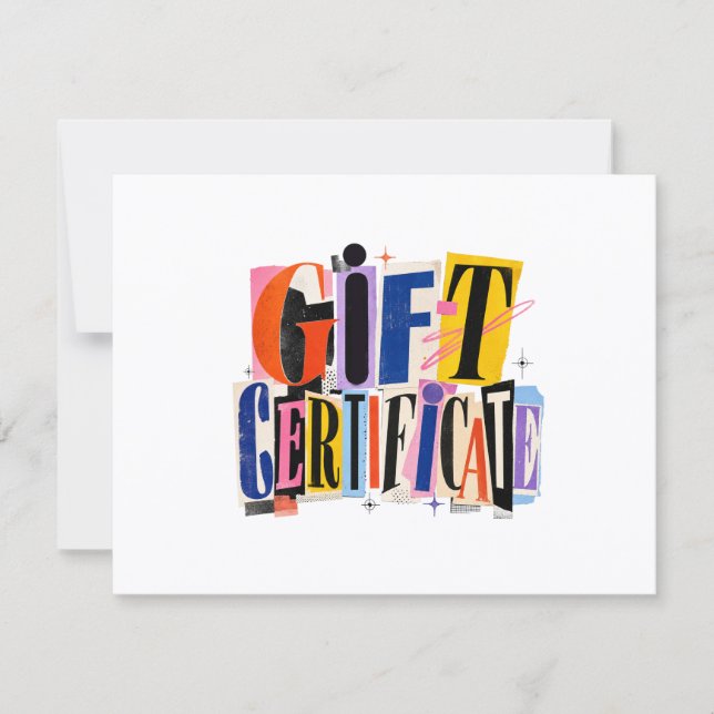 Certificado de Presente Branco Colorido para Negóc (Frente)