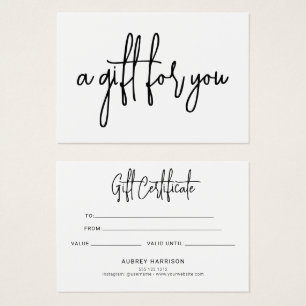 Certificado de Presente Branco de Script Minimalis