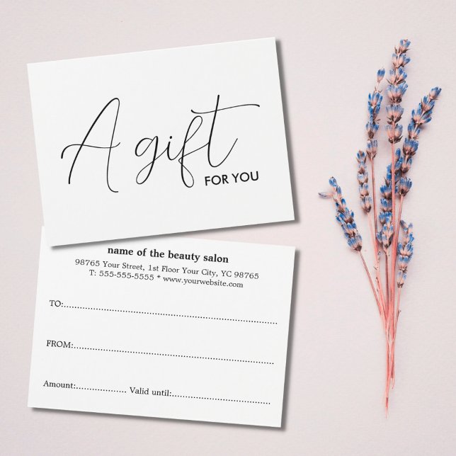 Certificado de Presente Branco Preto Limpo Elegant (Criador carregado)