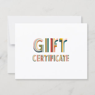 Certificado de Presente Branco Vintage Retro