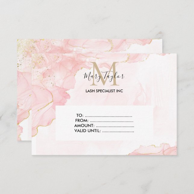 Certificado de presente brilhante Dourado cor-de-r (Frente/Verso)