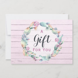 Certificado de Presente Cactus Boho Suculente