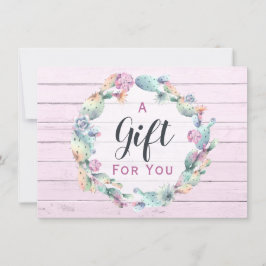 Certificado de Presente Cactus Boho Suculente