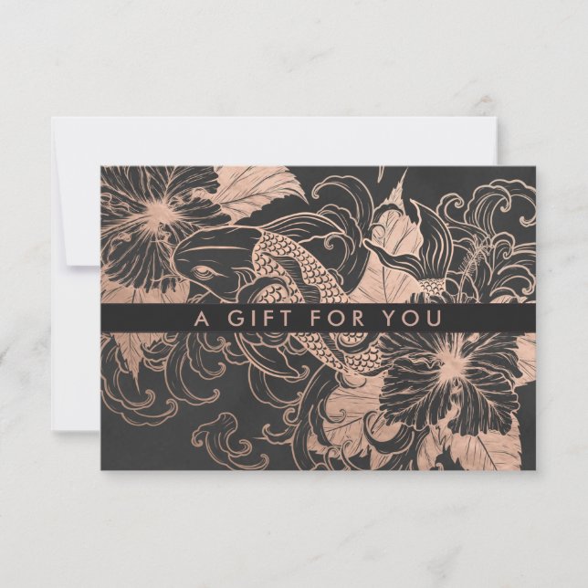 Certificado de Presente Chic Rosa Dourado Floral K (Frente)