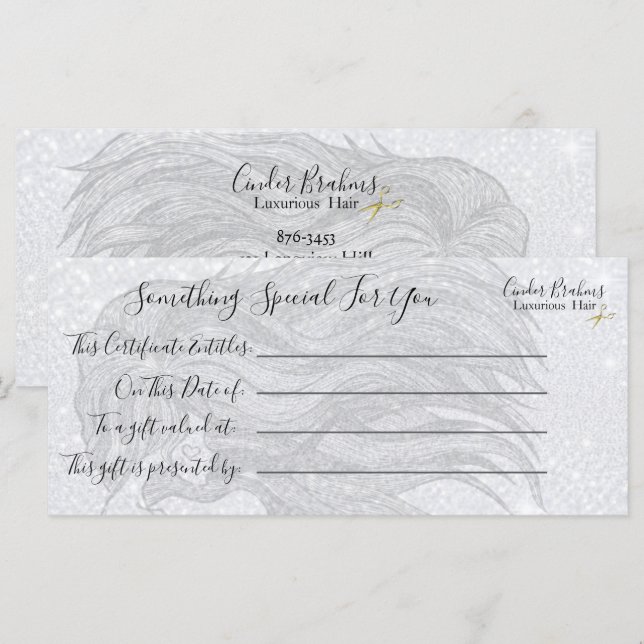 Certificado de Presente Cinza Artístico Moderno (Frente/Verso)