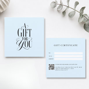 Certificado de Presente Código QR Azul Fonte Moder