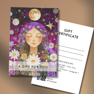 Certificado de Presente Código QR Cosmic Girl Boho