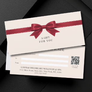 Certificado de Presente Código QR Elegante Bege Ve
