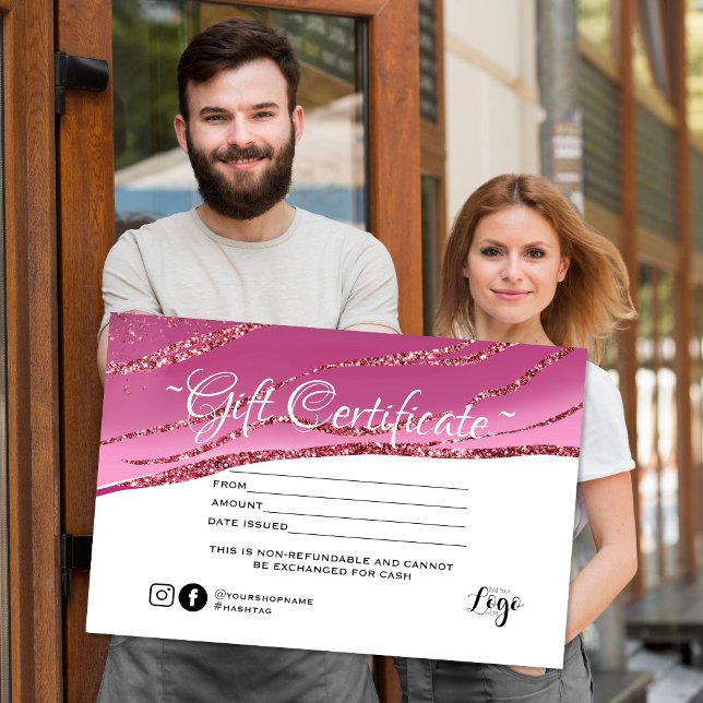 Certificado de presente com brilho dourado minimal (Criador carregado)