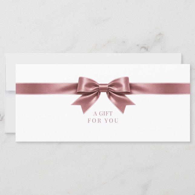 Certificado de Presente com Laço Branco Elegante (Frente)