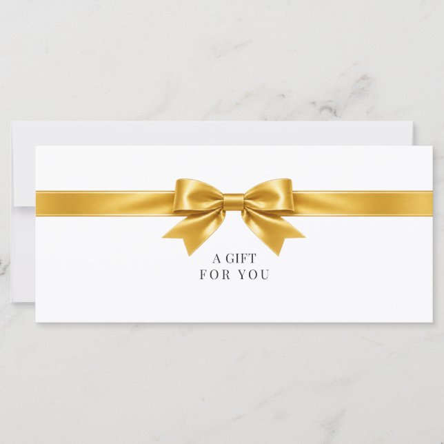 Certificado de Presente com Laço Branco Elegante (Frente)
