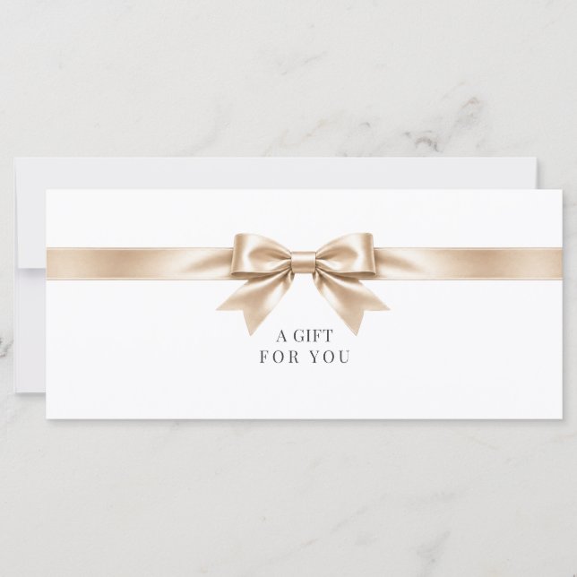 Certificado de Presente com Laço Branco Elegante (Frente)