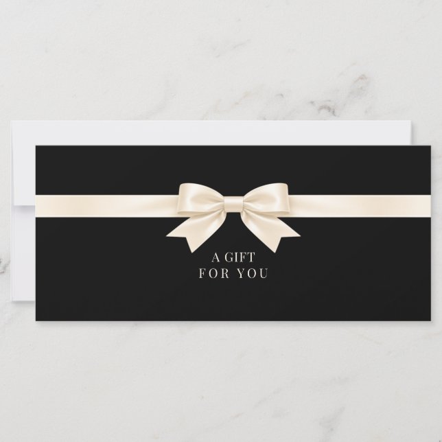 Certificado de Presente com Laço Preto Elegante (Frente)
