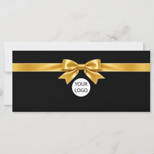 Certificado de Presente com Logotipo de Laço Preto (Frente)