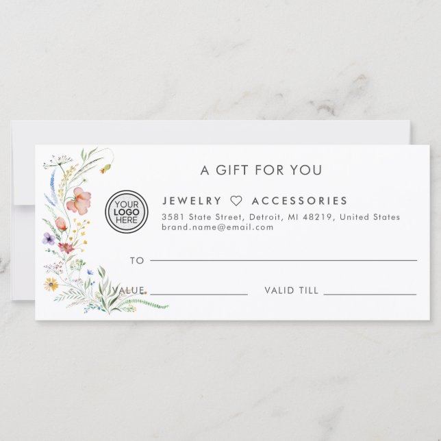 Certificado de Presente Comercial da Loja de Salão (Frente)