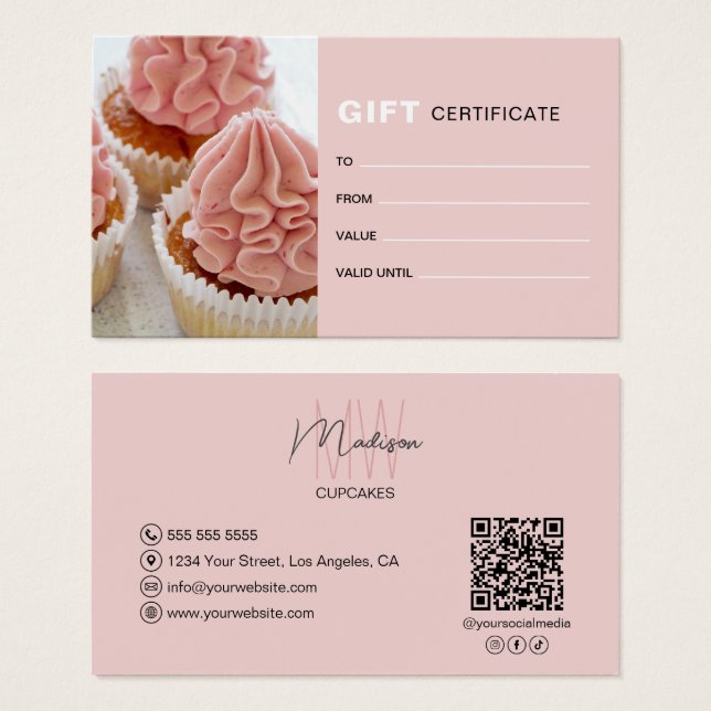 Certificado de Presente Comercial de QR para Foto  (Frente & Verso)
