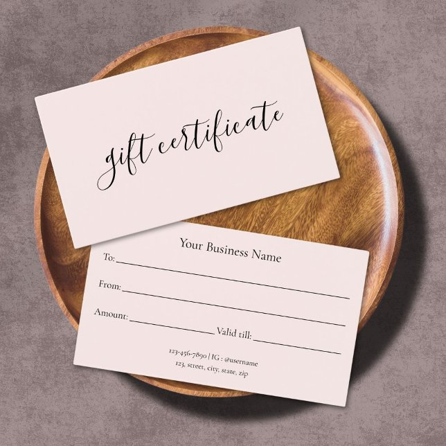 Certificado de presente comercial rosa pastel mode (Criador carregado)