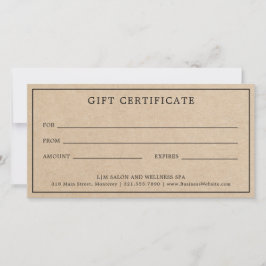 Certificado de Presente Comercial Simples para Mon